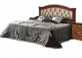 Кровать 2-х спальная с мягким изголовьем без изножья Карина-3 орех (К3КР-4[1]) в Чайковском - chaykovskiy.ok-mebel.com | фото