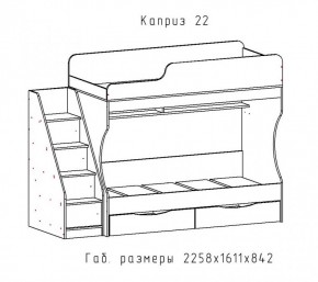 КАПРИЗ-22 Кровать двухъярусная 800 настил ЛДСП в Чайковском - chaykovskiy.ok-mebel.com | фото 2