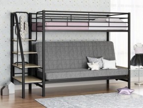 Кровать двухъярусная с диваном "Мадлен-3" (Черный/Серый) в Чайковском - chaykovskiy.ok-mebel.com | фото