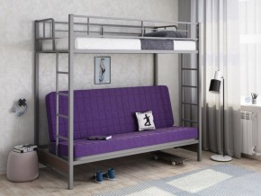 Кровать двухъярусная с диваном "Мадлен" (Серый/Фиолетовый) в Чайковском - chaykovskiy.ok-mebel.com | фото