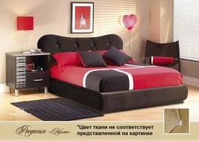 Кровать Феодосия 1400 со стразами в к/з "Классик 307 коричневый" (серия Норма) +основание +ПМ в Чайковском - chaykovskiy.ok-mebel.com | фото