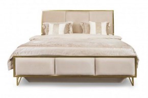 Кровать Lara 1600 с мягким изголовьем + основание (белый глянец) в Чайковском - chaykovskiy.ok-mebel.com | фото 1