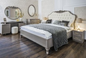 Кровать Мокко 1600 с мягким изголовьем + основание (серый камень) в Чайковском - chaykovskiy.ok-mebel.com | фото 1