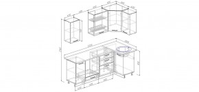 Кухня угловая Антрацит 2200х1000 (Стол. 38мм) в Чайковском - chaykovskiy.ok-mebel.com | фото 2