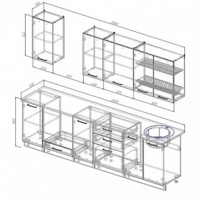 Кухонный гарнитур Антрацит 2800 (Стол. 38мм) в Чайковском - chaykovskiy.ok-mebel.com | фото 3