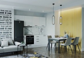 Кухонный гарнитур Белый Глянец 2550 (Стол. 38мм) в Чайковском - chaykovskiy.ok-mebel.com | фото