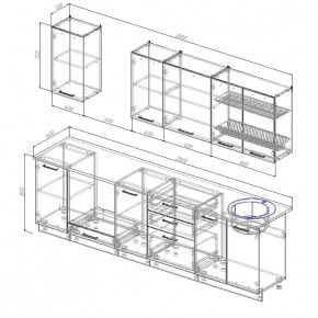 Кухонный гарнитур Бланка 2800 (Стол. 26мм) в Чайковском - chaykovskiy.ok-mebel.com | фото 2