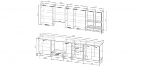 Кухонный гарнитур Меренга 3000 h950 (Стол. 26мм) в Чайковском - chaykovskiy.ok-mebel.com | фото 2