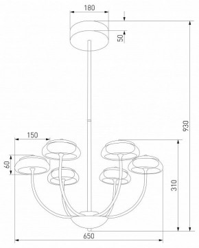 Люстра на штанге Eurosvet Fungo 50388 LED черный в Чайковском - chaykovskiy.ok-mebel.com | фото 4