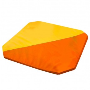 Мат гимнастический 1,3x1,3x0,05м складной скошенные углы цв.оранжевый-желтый в Чайковском - chaykovskiy.ok-mebel.com | фото 1
