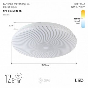 Накладной светильник Эра Slim SPB-6 Slim 8 12-4K в Чайковском - chaykovskiy.ok-mebel.com | фото 2