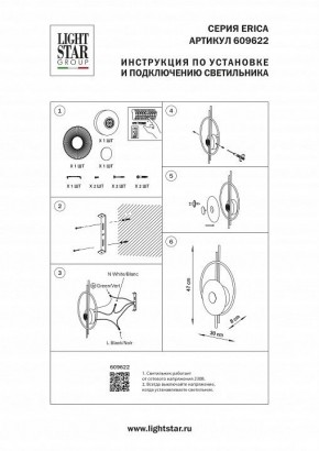 Накладной светильник Lightstar Erica 609622 в Чайковском - chaykovskiy.ok-mebel.com | фото 4