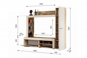 НИКОЛЬ Гостиная (Дуб крафт серый/софт айвори) в Чайковском - chaykovskiy.ok-mebel.com | фото 2