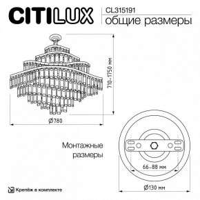 Подвесная люстра Citilux Naiad CL315191 в Чайковском - chaykovskiy.ok-mebel.com | фото 7