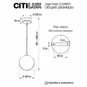 Подвесной светильник Citilux Адам Смарт CL228B011 в Чайковском - chaykovskiy.ok-mebel.com | фото 5