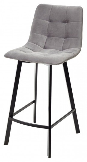 Полубарный стул CHILLI-QB SQUARE светло-серый #26, велюр / черный каркас (H=66cm) М-City в Чайковском - chaykovskiy.ok-mebel.com | фото