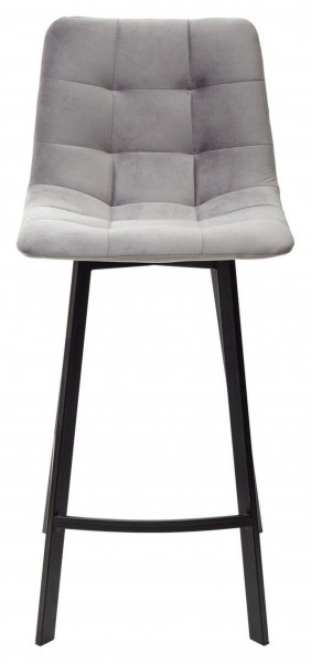 Полубарный стул CHILLI-QB SQUARE светло-серый #26, велюр / черный каркас (H=66cm) М-City в Чайковском - chaykovskiy.ok-mebel.com | фото 3