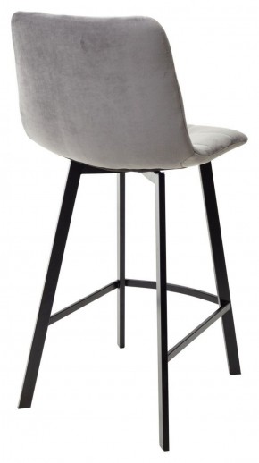 Полубарный стул CHILLI-QB SQUARE светло-серый #26, велюр / черный каркас (H=66cm) М-City в Чайковском - chaykovskiy.ok-mebel.com | фото 4