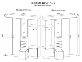 Прихожая Дуся 1.7 УНИ (Дуб Бунратти/Белый Бриллиант) в Чайковском - chaykovskiy.ok-mebel.com | фото 2