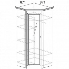 Шкаф угловой №641 "Флоренция" Фасад глухой (угол 871*871) Дуб оксфорд в Чайковском - chaykovskiy.ok-mebel.com | фото 2