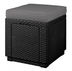 Пуфик Куб с подушкой (Cube with cushion) графит - прохладный серый в Чайковском - chaykovskiy.ok-mebel.com | фото 1