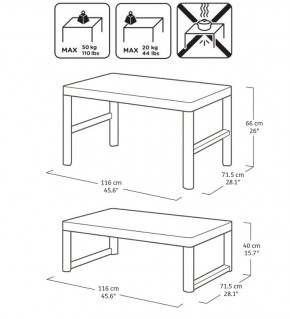 Раскладной стол Лион с регулируемой высотой столешницы (Lyon rattan table) графит (h400/650) в Чайковском - chaykovskiy.ok-mebel.com | фото 3