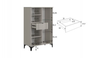РИЧ Комод 2 со стеклом в Чайковском - chaykovskiy.ok-mebel.com | фото 3
