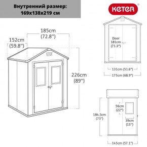 Сарай Манор 6*5 TWF (два окна на фасаде) MANOR 6x5 DD (two windows at the front) в Чайковском - chaykovskiy.ok-mebel.com | фото 2