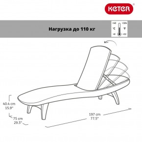 Шезлонг Пацифик (Pacific) графит в Чайковском - chaykovskiy.ok-mebel.com | фото 2