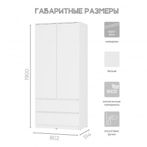 Шкаф 2-х створчатый Симпл ШК-03 (белый) в Чайковском - chaykovskiy.ok-mebel.com | фото 3