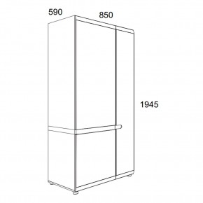 Шкаф 2D/TYP 20A, LINATE ,цвет белый/сонома трюфель в Чайковском - chaykovskiy.ok-mebel.com | фото 3