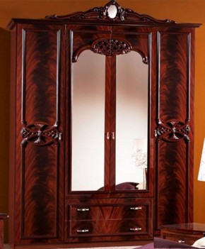 Шкаф 4-х дверный с зеркалами (03.144) Ольга (могано) в Чайковском - chaykovskiy.ok-mebel.com | фото