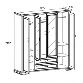 Шкаф 4D2S Z , MONAKO, цвет Сосна винтаж в Чайковском - chaykovskiy.ok-mebel.com | фото