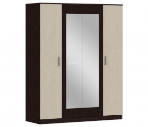 Шкаф 4х дверный с зеркалами Уют СБ-2750/1.Н (Венге/Паллада) в Чайковском - chaykovskiy.ok-mebel.com | фото