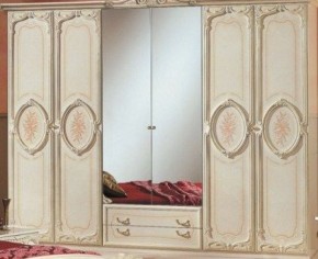 Шкаф 6-и дверный с зеркалами (01.146) Роза (беж) в Чайковском - chaykovskiy.ok-mebel.com | фото