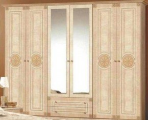 Шкаф 6-и дверный с зеркалами (02.146) Рома (беж) в Чайковском - chaykovskiy.ok-mebel.com | фото
