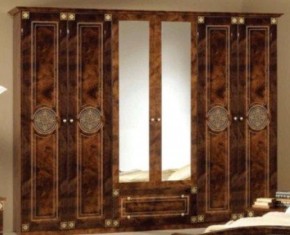 Шкаф 6-и дверный с зеркалами (02.146) Рома (орех) в Чайковском - chaykovskiy.ok-mebel.com | фото