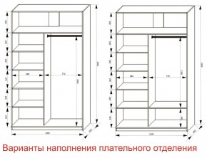 Шкаф-купе 1400 серии SOFT D6+D6+B2+PL3 (2 ящика+2штанги) профиль «Капучино» в Чайковском - chaykovskiy.ok-mebel.com | фото 7