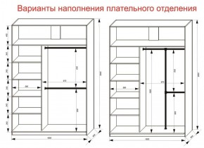 Шкаф-купе 1600 серии SOFT D6+D6+B2+PL3 (2 ящика+2штанги) профиль «Капучино» в Чайковском - chaykovskiy.ok-mebel.com | фото 7