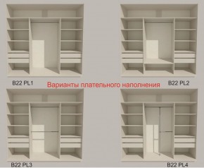 Шкаф-купе 2100 серии SOFT D7+D3+D3+B22+PL4 (по 2 ящика лев/прав+2штанги) профиль «Капучино» в Чайковском - chaykovskiy.ok-mebel.com | фото 6