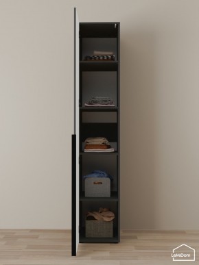 Шкаф Linnea MHR-1-2 2050х400х510 (Графит-М 11.1.25) в Чайковском - chaykovskiy.ok-mebel.com | фото 4