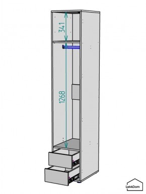 Шкаф Linnea MHR-1-3 2050х400х510 (ДВ-М 11.1.25) в Чайковском - chaykovskiy.ok-mebel.com | фото 3
