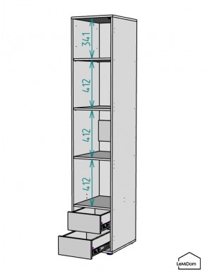 Шкаф Linnea MHR-1-4 2050х400х510 (ДВ-М 11.1.25) в Чайковском - chaykovskiy.ok-mebel.com | фото 3