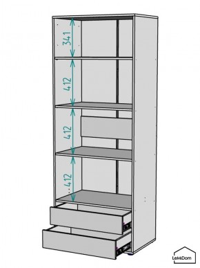 Шкаф Linnea MHR-2PO-4 2050х800х510 (Белый-М 11.1.2) в Чайковском - chaykovskiy.ok-mebel.com | фото 3
