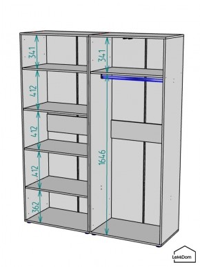 Шкаф Linnea MHR-4-1 2050х1600х510 (Белый-М 11.1.1) в Чайковском - chaykovskiy.ok-mebel.com | фото 3