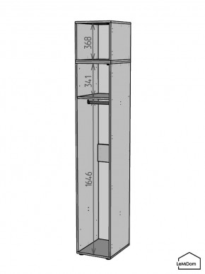 Шкаф с антресолью Linnea MHR-1A-1 2450х400х510 (ДВ-М 11.1.25) в Чайковском - chaykovskiy.ok-mebel.com | фото 3