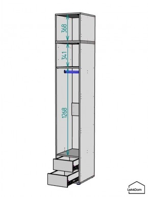 Шкаф с антресолью Linnea MHR-1A-3 2450х400х510 (ДВ-М 11.1.25) в Чайковском - chaykovskiy.ok-mebel.com | фото 3