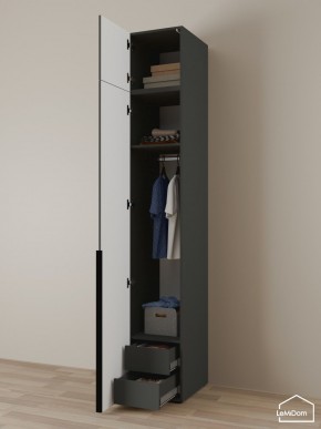 Шкаф с антресолью Linnea MHR-1A-3 2450х400х510 (Графит-М 11.1.25) в Чайковском - chaykovskiy.ok-mebel.com | фото 5