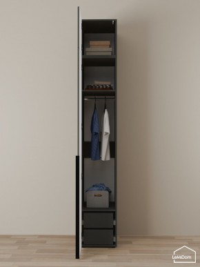 Шкаф с антресолью Linnea MHR-1A-3 2450х400х510 (Графит-М 11.1.25) в Чайковском - chaykovskiy.ok-mebel.com | фото 6
