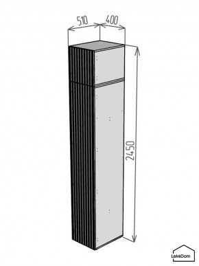 Шкаф с антресолью Linnea MHR-1POA-3 2450х400х510 (Белый-М 11.1.1) в Чайковском - chaykovskiy.ok-mebel.com | фото 2
